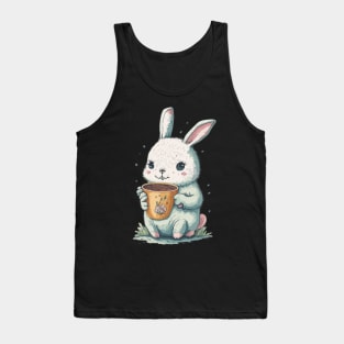 Cute bunny drinking tea Tank Top